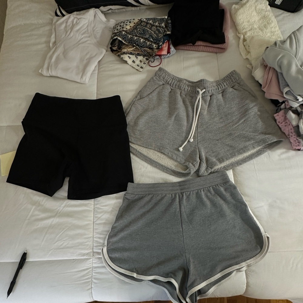 Gray Shorts and biker short- high waisted